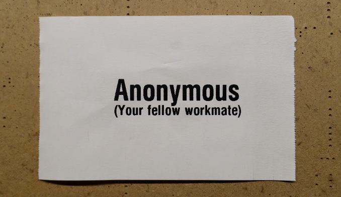 Love Anonymous printout