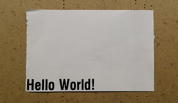 Hello world printout