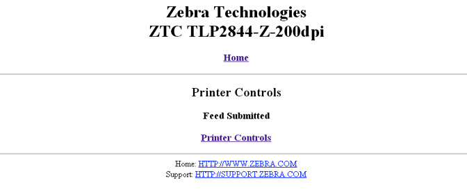 Zebra Printer configuration page (Authorised!)