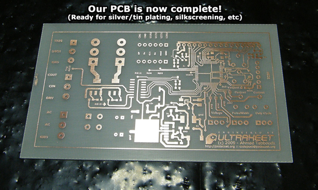 Completed PCB, ready for drilling