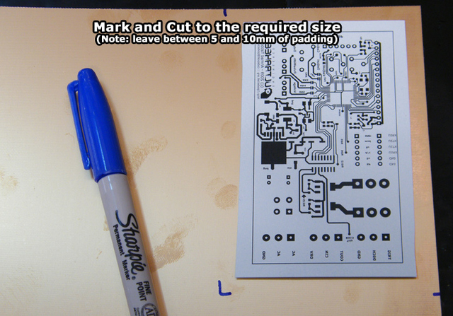 Measuring the PCB in preparation for trimming